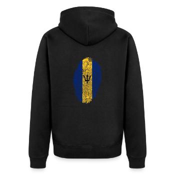 Barbados - Unisex Premium Bio Zip Hoodie - Schwarz - Hinten - Nico (187cm)