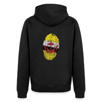 Brunei - Unisex Premium Bio Zip Hoodie - Schwarz - Hinten - Nico (187cm)