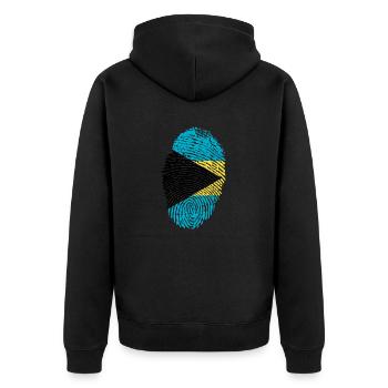 Bahamas - Unisex Premium Bio Zip Hoodie - Schwarz - Hinten - Nico (187cm)