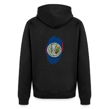 Belize - Unisex Premium Bio Zip Hoodie - Schwarz - Hinten - Nico (187cm)