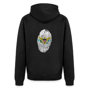 Virgin Islands - Unisex Premium Organic Zip Hoodie - black - Back - Nico (187cm)