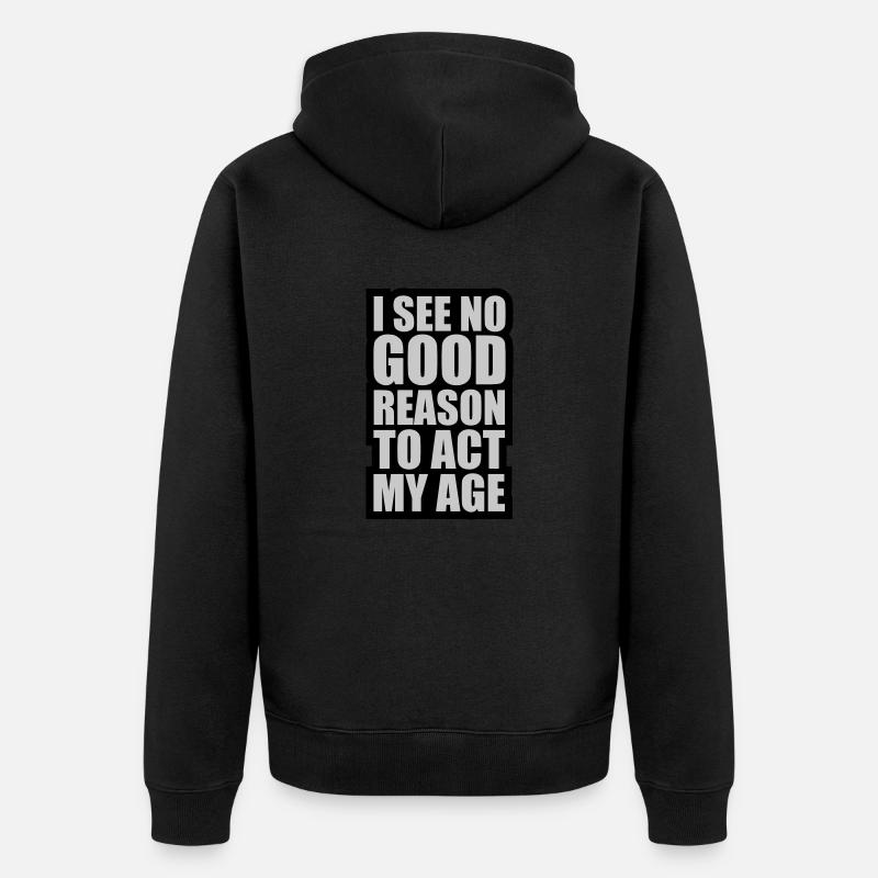 pour agir à mon âge - Veste à capuche bio Premium Unisexe - noir