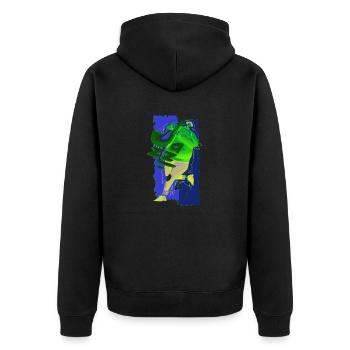 Musique drôle jazz retro song hipster vinyl party - Veste à capuche bio Premium Unisexe - noir - Dos - Nico (187cm)
