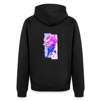 Musique drôle jazz retro song hipster vinyl party - Veste à capuche bio Premium Unisexe - noir - Dos - Nico (187cm)