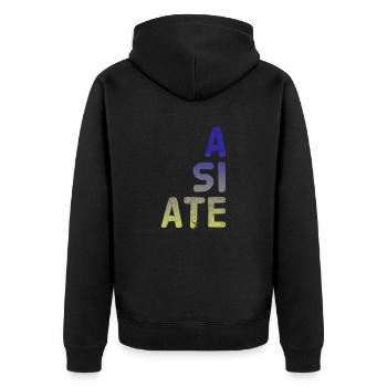 A SI ATE. Merveilleux NOUVEAU design par Maximum Design !! - Veste à capuche bio Premium Unisexe - noir - Dos - Nico (187cm)