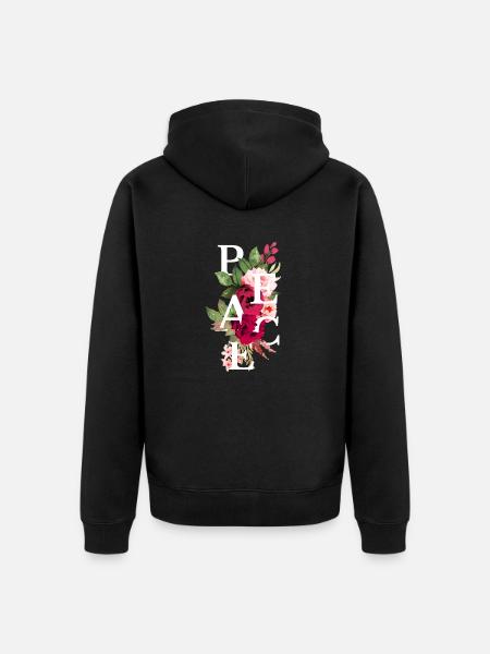 Peace flowers - Veste à capuche bio Premium Unisexe - noir