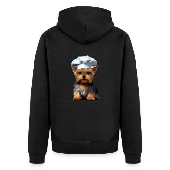 Dog Owner Yorkshire Terrier Puppy Dog - Unisex Premium Organic Zip Hoodie - black - Back - Nico (187cm)