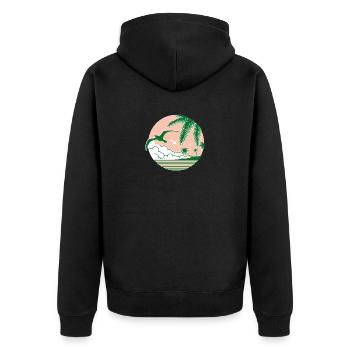 Sommer - Unisex Premium Bio Zip Hoodie - Schwarz - Hinten - Nico (187cm)