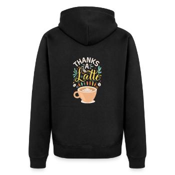 Merci A Latte - Veste à capuche bio Premium Unisexe - noir - Dos - Nico (187cm)