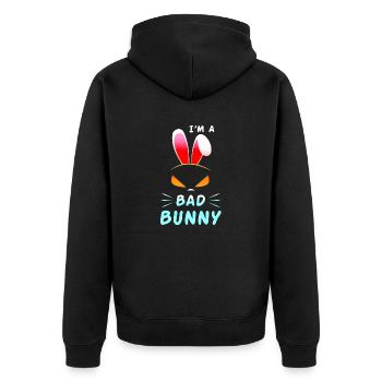 Je suis Bad Bunny Anime Dessin animé Drôle Gamer Geek Mignon - Veste à capuche bio Premium Unisexe - noir - Dos - Nico (187cm)