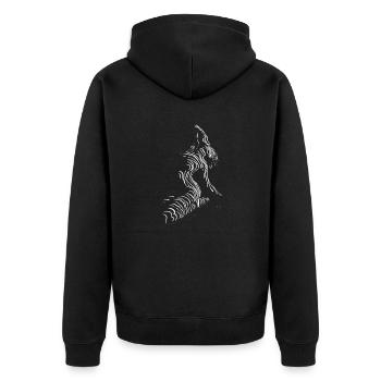 Schöne weibliche Malkunst Zebra bunte Frau - Unisex Premium Bio Zip Hoodie - Schwarz - Hinten - Nico (187cm)