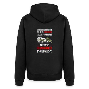 We can't transport so much shit - Unisex Premium Organic Zip Hoodie - black - Back - Nico (187cm)