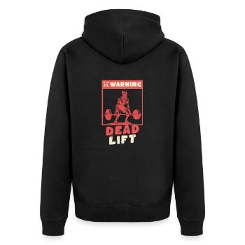 Kreuzheben Zombie | lustiges Fitnessstudio Halloween - Unisex Premium Bio Zip Hoodie - Schwarz - Hinten - Nico (187cm)