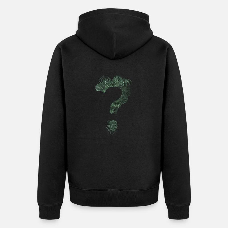 Point d’interrogation plantes tropicales - Veste à capuche bio Premium Unisexe - noir