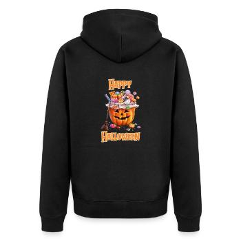 Halloween – Joyeux Halloween citrouille avec des bonbons - Veste à capuche bio Premium Unisexe - noir - Dos - Nico (187cm)
