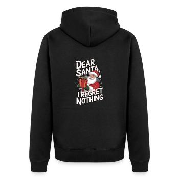 Weihnachtsmann, ich bereue nichts - Unisex Premium Bio Zip Hoodie - Schwarz - Hinten - Nico (187cm)