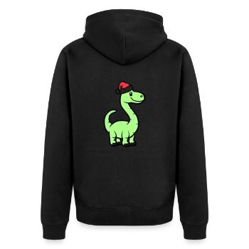 Dinosaure Brontosaure Père Noël - Veste à capuche bio Premium Unisexe - noir - Dos - Nico (187cm)
