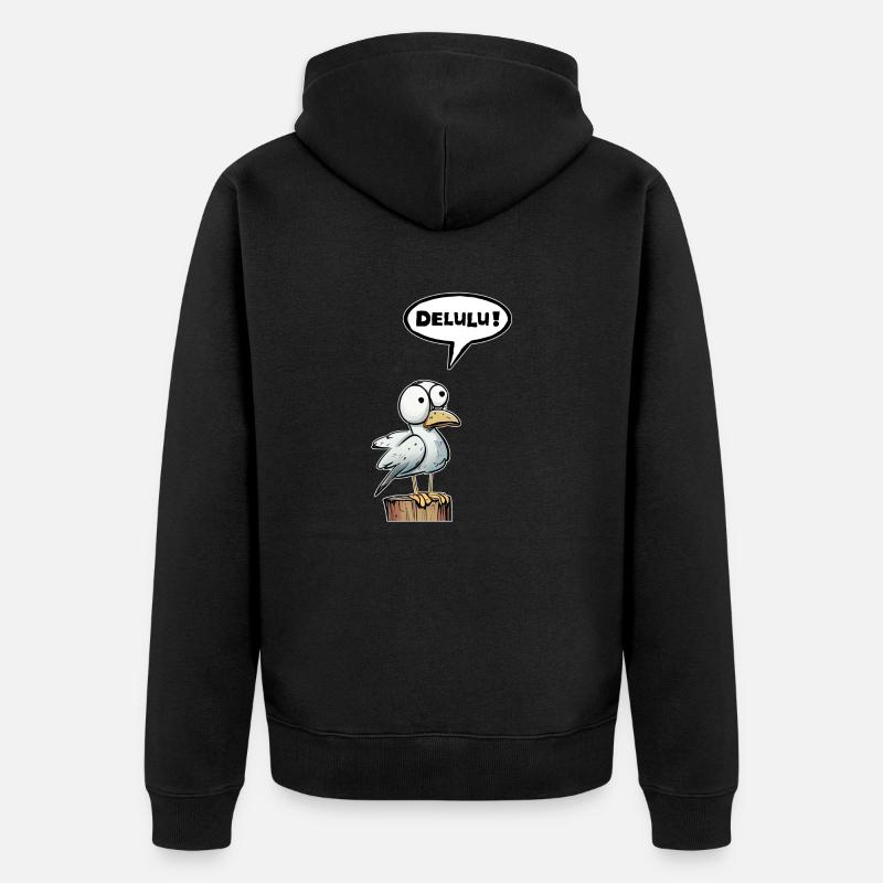 Bulle de mouette Delulu - Veste à capuche bio Premium Unisexe - noir