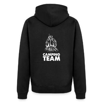Feu de camp de l’équipe de camping - Veste à capuche bio Premium Unisexe - noir - Dos - Nico (187cm)