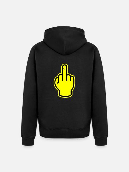 Middle Finger Hand Provocative - Unisex Premium Organic Zip Hoodie - black