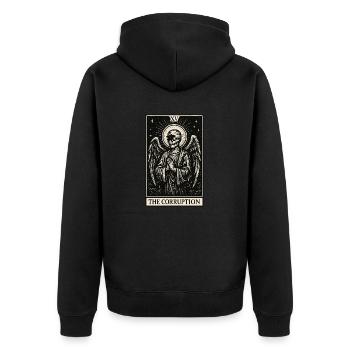 Tarot Datahoarding : L’Ange de la Corruption - Veste à capuche bio Premium Unisexe - noir - Dos - Nico (187cm)