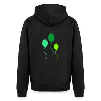 BALLOONS - Unisex Premium Organic Zip Hoodie - black - Back - Nico (187cm)