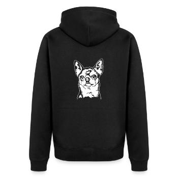 CHIHUAHUA Chien Portrait Chiens Wilsigns - Veste à capuche bio Premium Unisexe - noir - Dos - Nico (187cm)