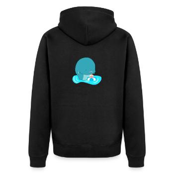Sommer - Unisex Premium Bio Zip Hoodie - Schwarz - Hinten - Nico (187cm)