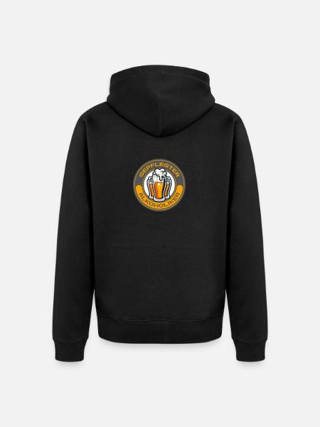 Gepflegter Alkoholiker - Unisex Premium Bio Zip Hoodie - Schwarz