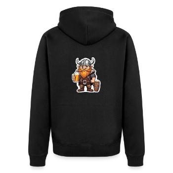 Dwarven Warrior with Beer Mug Viking - Unisex Premium Organic Zip Hoodie - black - Back - Nico (187cm)
