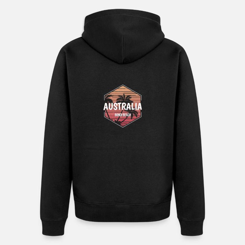Bondi Beach Vacances Souvenir - Veste à capuche bio Premium Unisexe - noir