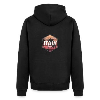 Cagliari Beach Vacation Souvenir - Unisex Premium Organic Zip Hoodie - black - Back - Nico (187cm)
