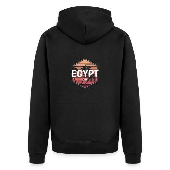 Cairo Beach Urlaubssouvenir - Unisex Premium Bio Zip Hoodie - Schwarz - Hinten - Nico (187cm)