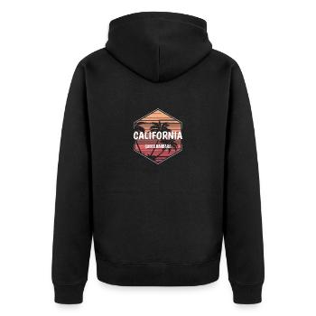 Santa Barbara California Beach Vacances Souvenir - Veste à capuche bio Premium Unisexe - noir - Dos - Nico (187cm)
