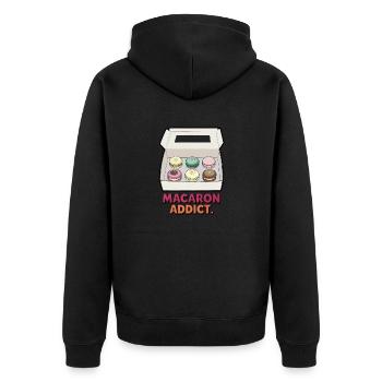 Life's Better with Macarons – Süße Leckerei - Unisex Premium Bio Zip Hoodie - Schwarz - Hinten - Nico (187cm)