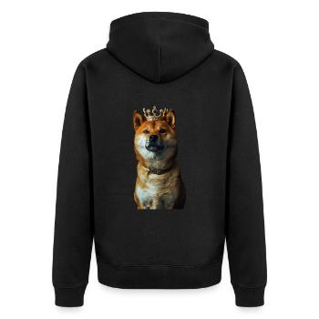 Shiba Inu - Unisex Premium Organic Zip Hoodie - black - Back - Nico (187cm)