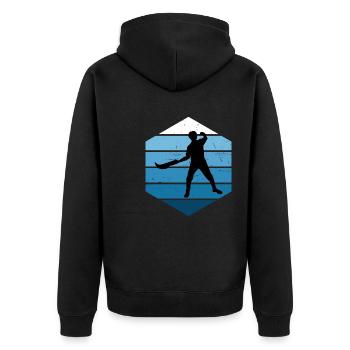 Basque Pelota Herren Pelota vasca Jai Alai - Unisex Premium Bio Zip Hoodie - Schwarz - Hinten - Nico (187cm)