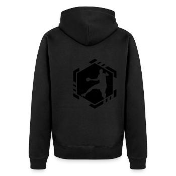 Handball masculin Féminin Handballeurs Joueurs de handball Joueurs de handball - Veste à capuche bio Premium Unisexe - noir - Dos - Nico (187cm)