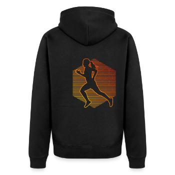 Jogging Course Course Hommes Jogging Femmes - Veste à capuche bio Premium Unisexe - noir - Dos - Nico (187cm)