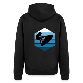 Jetskiing Women Jet Ski Riding Jet Ski Water Sports - Unisex Premium Organic Zip Hoodie - black - Back - Nico (187cm)