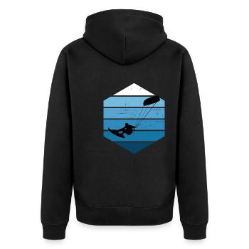 Kitesurfing Kitesurf Kitesurfer Kite Kite - Unisex Premium Organic Zip Hoodie - black - Back - Nico (187cm)