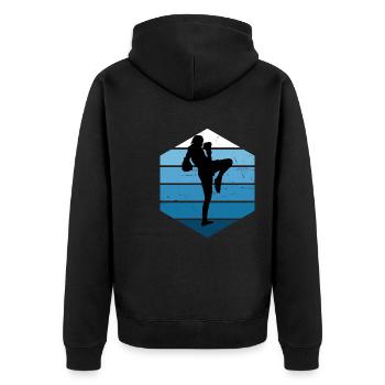 Femmes Muay Thai Boxe Thaï Boxeur Thaï Hommes - Veste à capuche bio Premium Unisexe - noir - Dos - Nico (187cm)