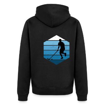 Salibandy Hockey Femmes Innebandy Floorball - Veste à capuche bio Premium Unisexe - noir - Dos - Nico (187cm)