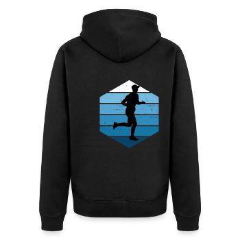 Running Cross Country Running Running Jogging - Unisex Premium Organic Zip Hoodie - black - Back - Nico (187cm)