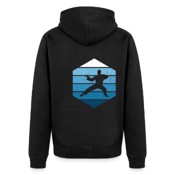 Kung Fu Arts Martiaux Hommes Femmes Kungfu Wushu - Veste à capuche bio Premium Unisexe - noir - Dos - Nico (187cm)