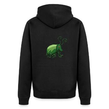 lustiger Kaefer - Unisex Premium Bio Zip Hoodie - Schwarz - Hinten - Nico (187cm)