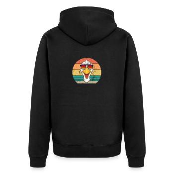 Goose - Unisex Premium Organic Zip Hoodie - black - Back - Nico (187cm)