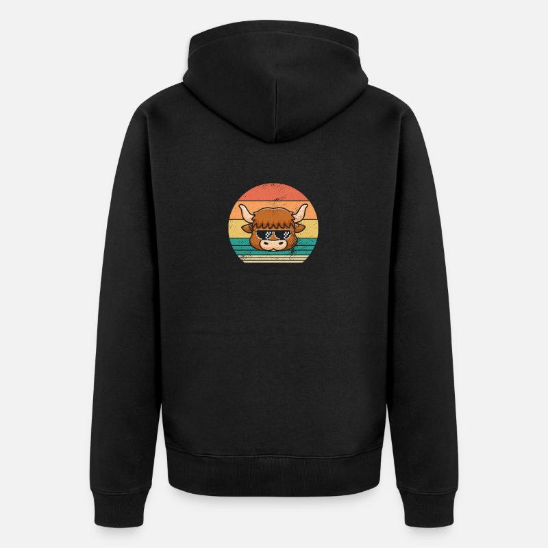 Bovins de buffle Bœufs - Veste à capuche bio Premium Unisexe - noir