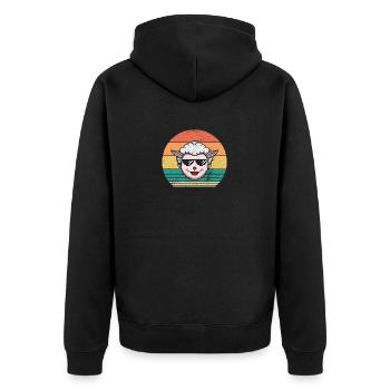 Schäfer Schaf - Unisex Premium Bio Zip Hoodie - Schwarz - Hinten - Nico (187cm)