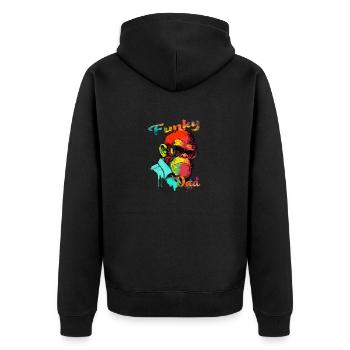 Funky Dad. anniversaire, fêtes des pères. Gorille - Veste à capuche bio Premium Unisexe - noir - Dos - Nico (187cm)